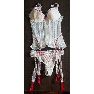 Lacey white heart lingerie